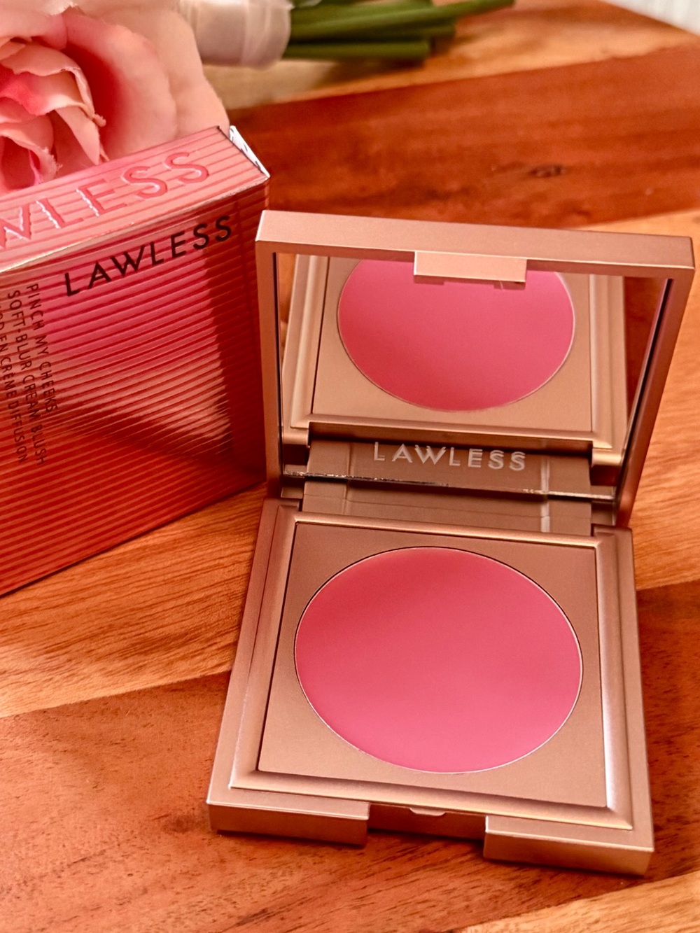 Lawless Pinch My Cheeks Soft-Blue Cream Blush Cherry NIB